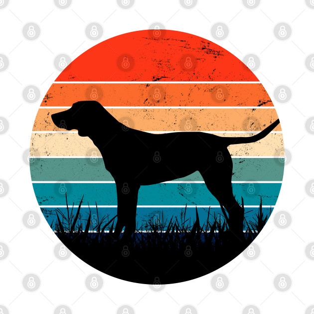 Disover Dog Silhouette Retro Sunset Art - Retro Sunset - T-Shirt