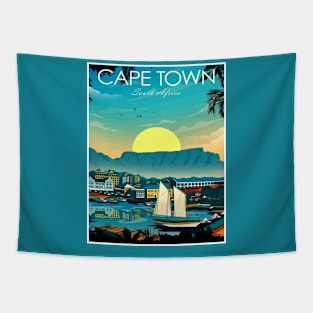 Cape Town South Africa Travel and Tourism Advertising Abstract Print Tapestry