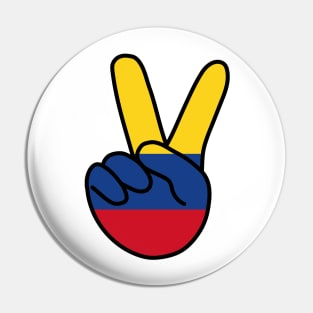 Colombia Flag V Sign Pin