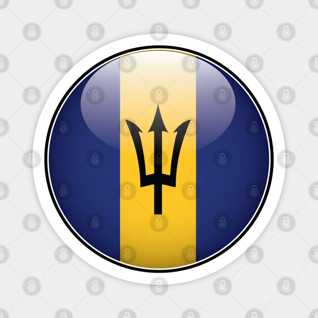 Barbados National Flag Glossy Button Magnet by IslandConcepts