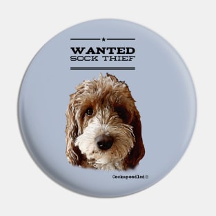 Cockapoo / Doodle Dog Sock Thief Pin