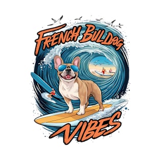 French Bulldog Surfing Frenchie Splash T-Shirt