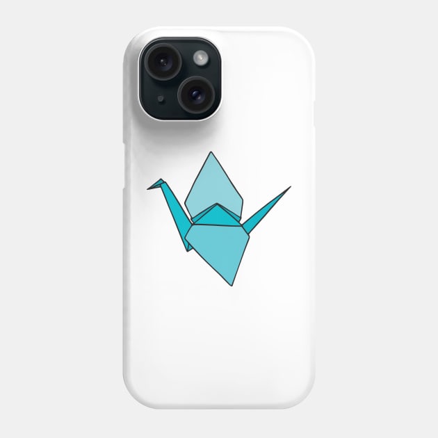 Blue Origami Paper Crane Phone Case by murialbezanson