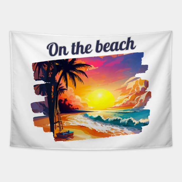 On the beach Tapestry by AT Digital