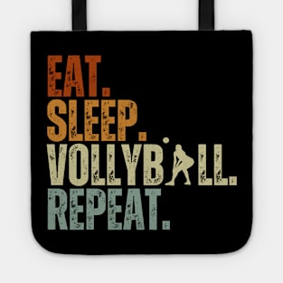 Eat Sleep Volleyball Repeat Kids Adult Women Retro Vintage Tote