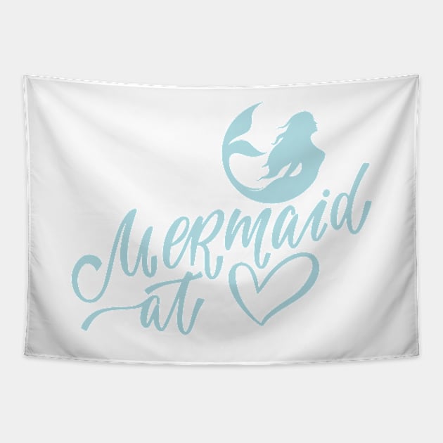 Mermaid club quote cute ocean graphic Tapestry by CameltStudio