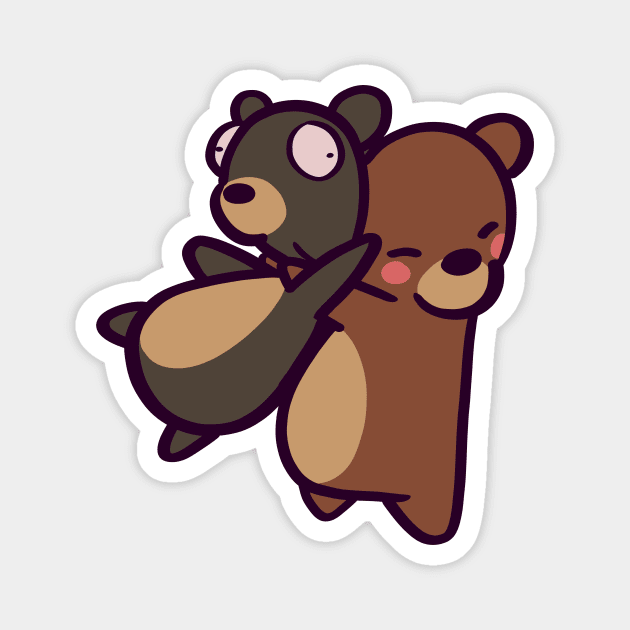 Brown Bear Hug Magnet by ThumboArtBumbo