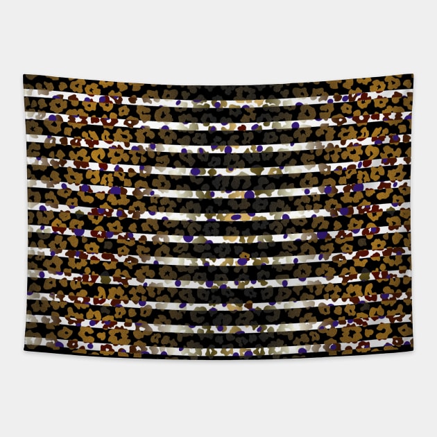 Colourful gradient unique flowers leopard stripes abstract modern 242 Pattern Tapestry by dvongart