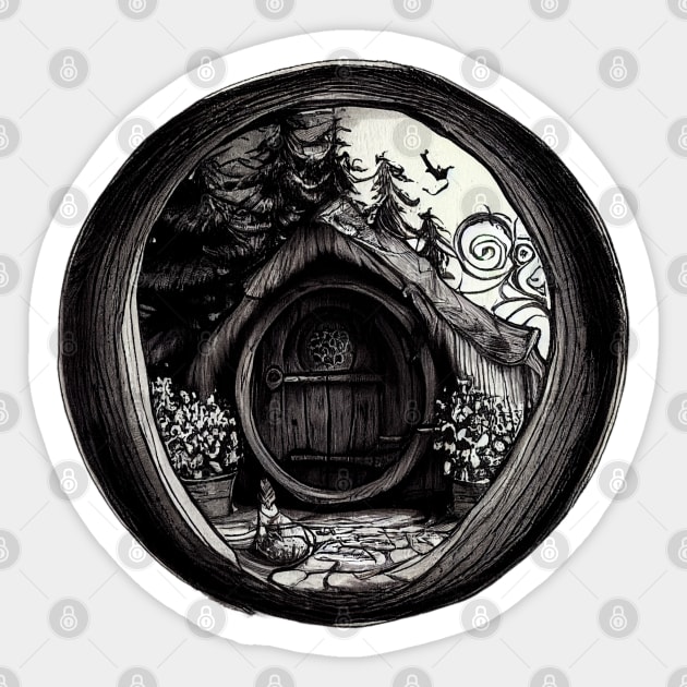 Beautiful Round Door - White - Fantasy Sticker for Sale by Fenay