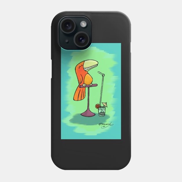 Tiki Drink Bird! Phone Case by ErinKantBarnard