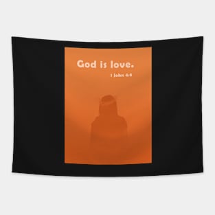 God is love | 1 John 4:8 | Christian bible verse artprint Tapestry