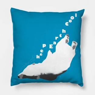 Keep Earth Cool Polar Bear Pillow