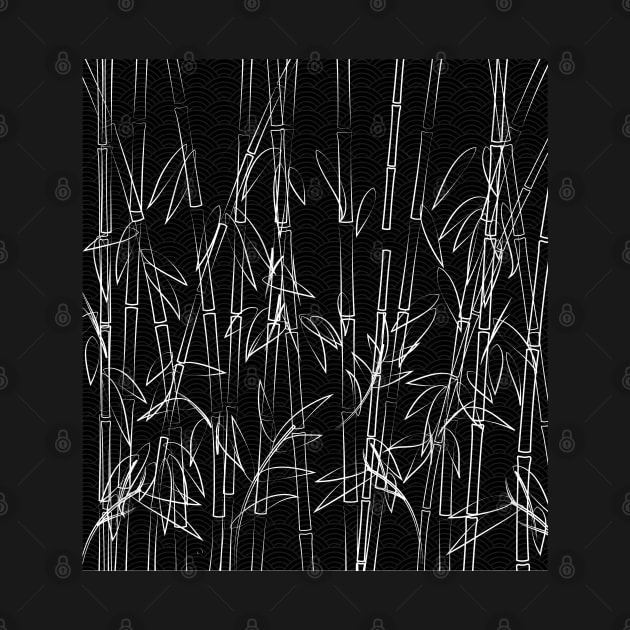 Oriental Black and White Bamboo Pattern by edmproject