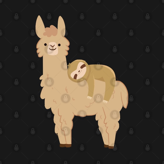 Adorable Sloth Laying on a Llama by AttieParetti87