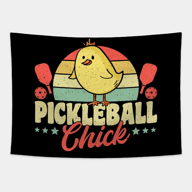 Pickleball Tournament Pickleball Chick Tapestry by Caskara