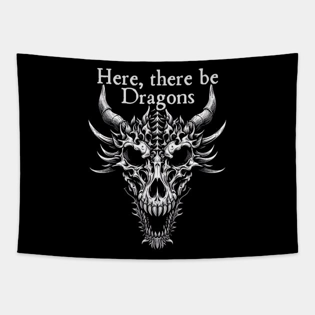 Dragon Skull Tapestry by OddlyNoir