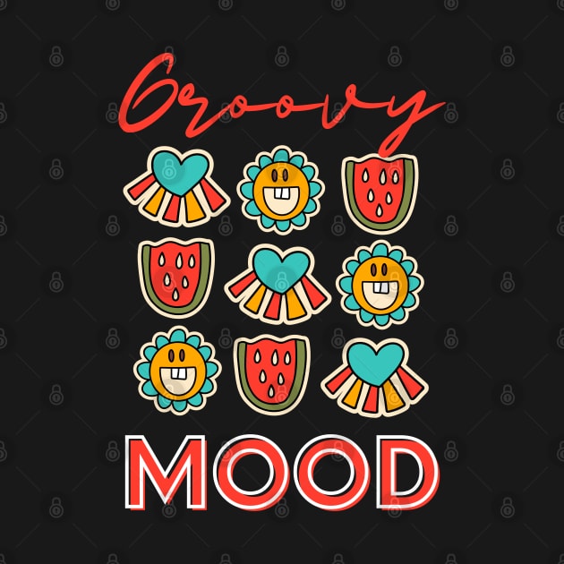 Black Colorful Cute Funky Sticker Groovy Mood by ACH PAINT