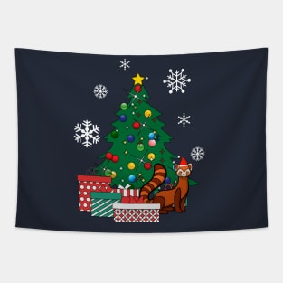 Pabu Around The Christmas Tree Avatar Tapestry