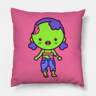 Kawaii Cute Zombie Girl Cartoon Pillow