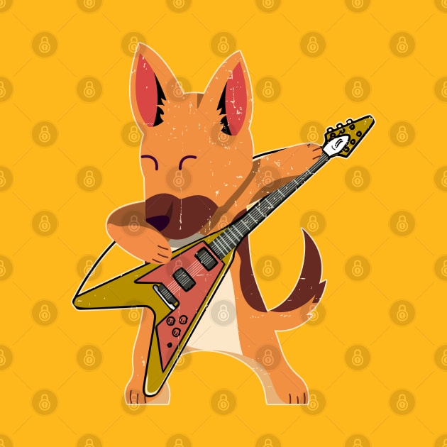 Dog Playing Guitar Rock Rocker Dog Lover by alcoshirts