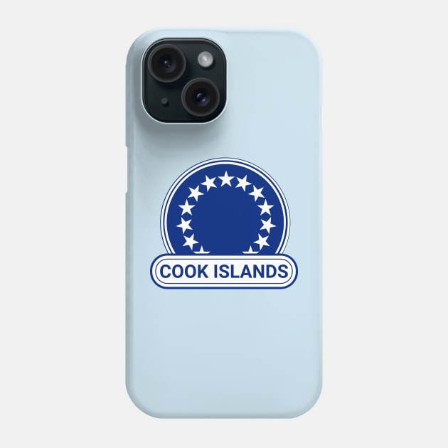 Cook Islands Country Badge - Cook Islands Flag Phone Case by Yesteeyear