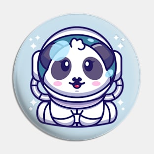 Cute baby panda wearing an astronaut suit, cartoon character Pin