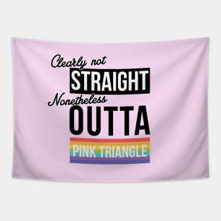 (Clearly Not) Straight (Nonetheless) Outta Pink Triangle Tapestry