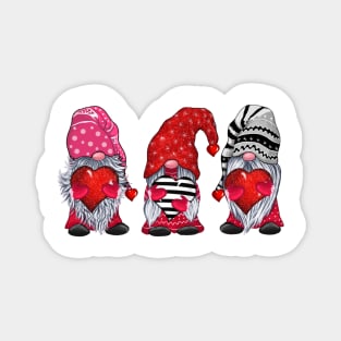 Three Gnomes Holding Hearts Valentine's Day Shirt Magnet