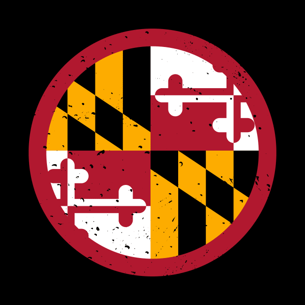 Retro Maryland State Flag // Vintage Maryland Grunge Emblem by Now Boarding