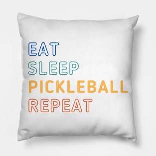 Eat Sleep Pickleball Repeat retro graphic Pillow