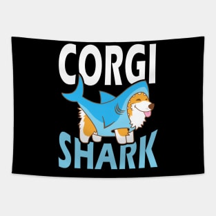 Corgi shark Tapestry