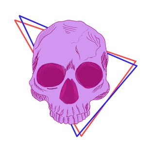 Purple Skull in triangle T-Shirt