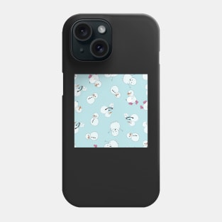 Cute Snowmen playing with snowballs Phone Case