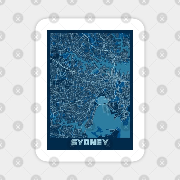 Sydney - Australia Peace City Map Magnet by tienstencil