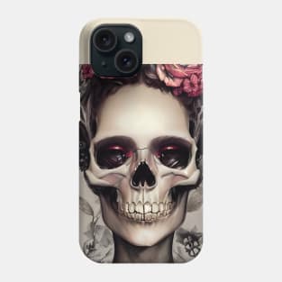 Beautiful Rose Skull Lady Phone Case