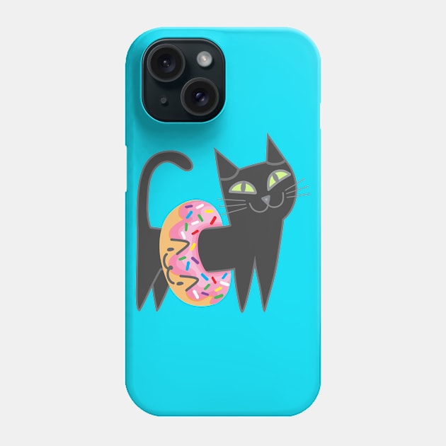 My cat loves donut Phone Case by Plushism