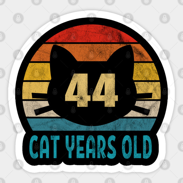 44 Cat Years Old Retro Style 7th Birthday Gift Cat Lovers Feline