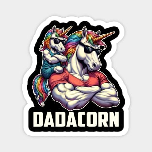 Dadacorn Unicorn Dad and Baby Christmas Papa Father's Day Magnet