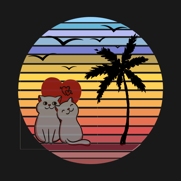 cute cat vintage retro style| cats lovers| cats lover,cat retro vintage sunset rainbow| by Mr.Dom store