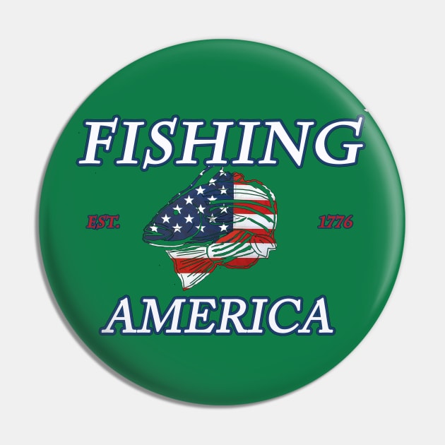 Fishing America bass Pin by Hook Ink