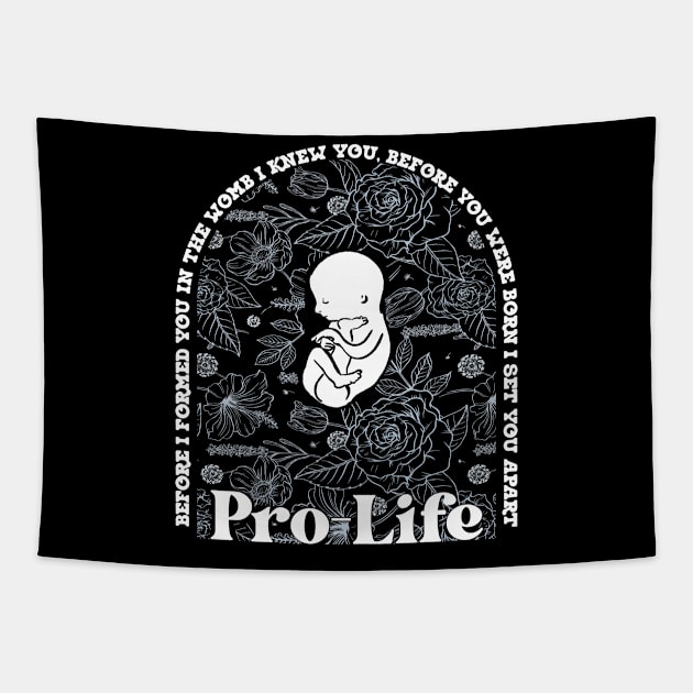 Pro-Life / The Womb Jeremiah 1:5 Bible Verse Tapestry by Stacy Peters Art