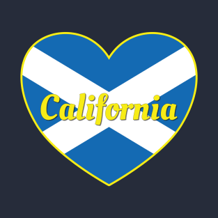 California Scotland UK Scotland Flag Heart T-Shirt