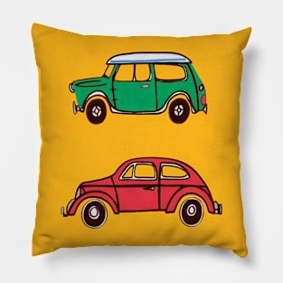 Morris Mini and Volkswagen Beetle by Pollux Pillow