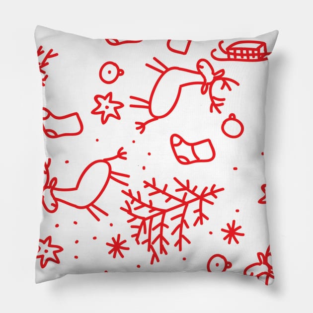 new year pattern in children's style minimalism Pillow by sonaart