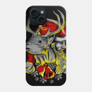 SANTA AND THE DEER (CHRISTMAS THEME) Phone Case