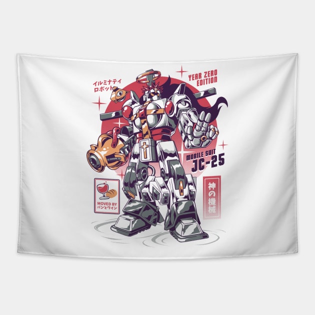 Mecha JC Tapestry by Ilustrata