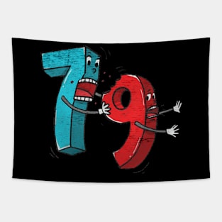 Numbers79 cartoon funny Tapestry