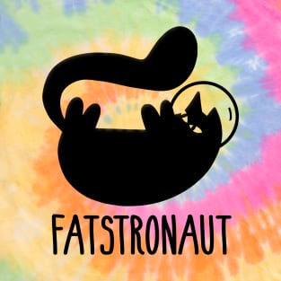 Fatstronaut - Fat Black Cat Floating In Space Tie Dye T-Shirt