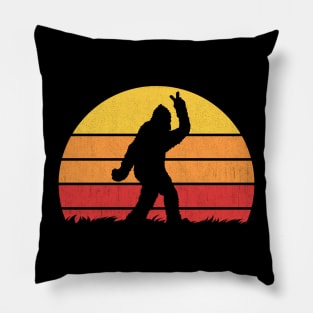 Bigfoot Vintage Retro Sunset Pillow