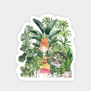 Girl with plants Magnet